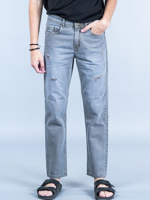 mens straight fit distressed jeans - 20596730 -  Standard Image - 0