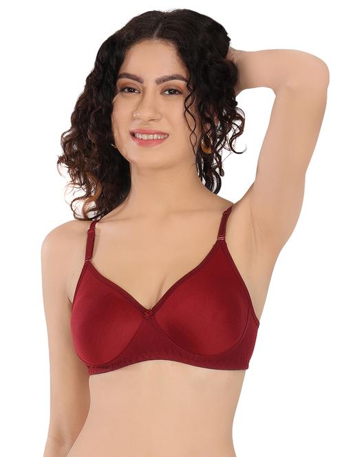 women solid maroon t-shirt bra - 20596831 - Standard Image - 0