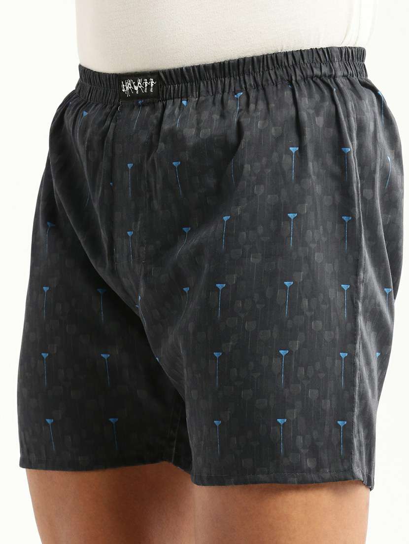black all over printed cotton blend boxer - 20597926 -  Standard Image - 5