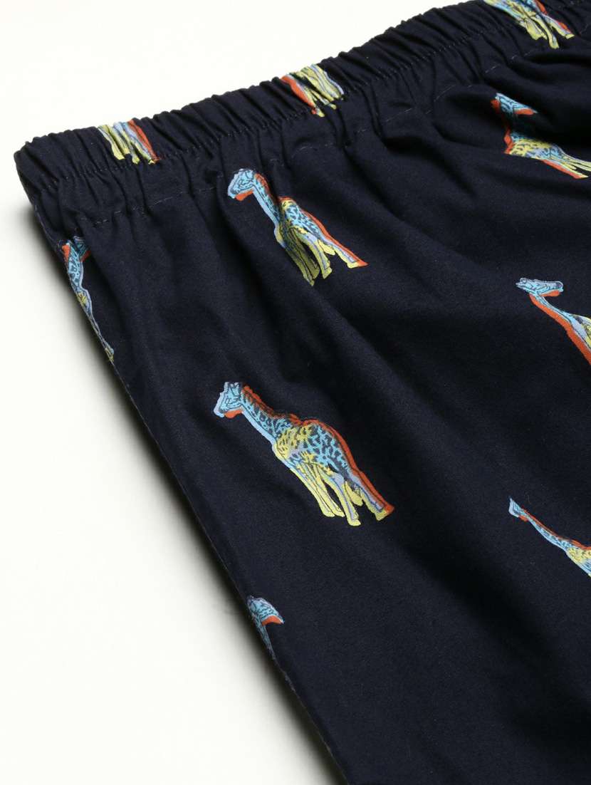 navy blue printed cotton blend boxer - 20597927 -  Standard Image - 8