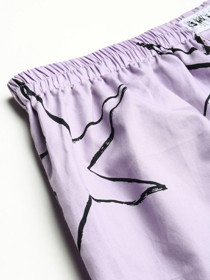lavender geometric print cotton blend boxer - 20597928 - Standard Image - 8