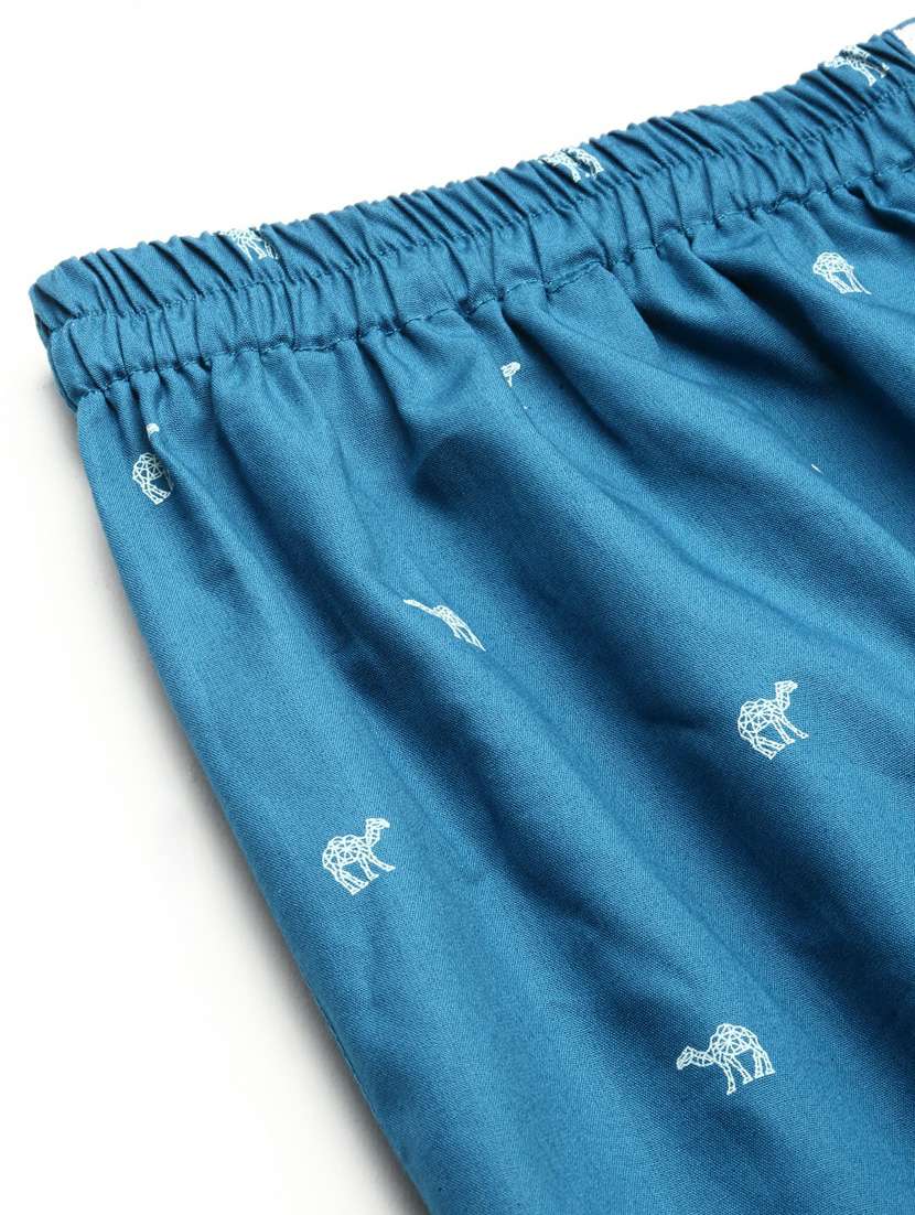 dark blue micro printed cotton blend boxer - 20597929 -  Standard Image - 8