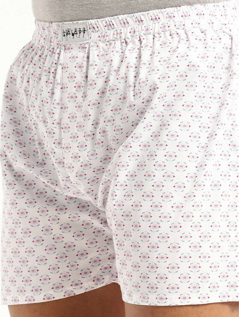 white all over printed cotton blend boxer - 20597930 -  Standard Image - 5