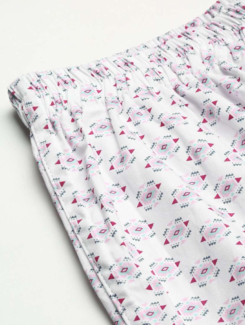white all over printed cotton blend boxer - 20597930 -  Standard Image - 8