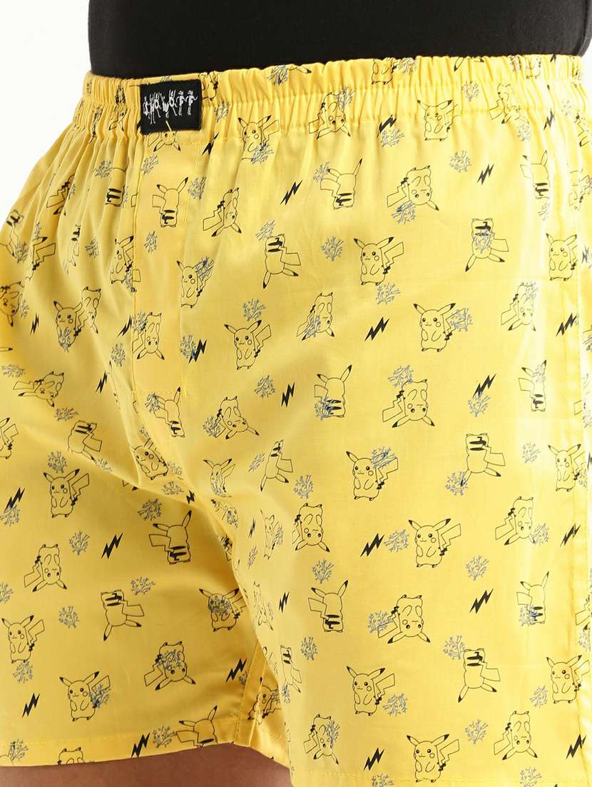 yellow all over printed cotton blend boxer  - 20597931 -  Standard Image - 5