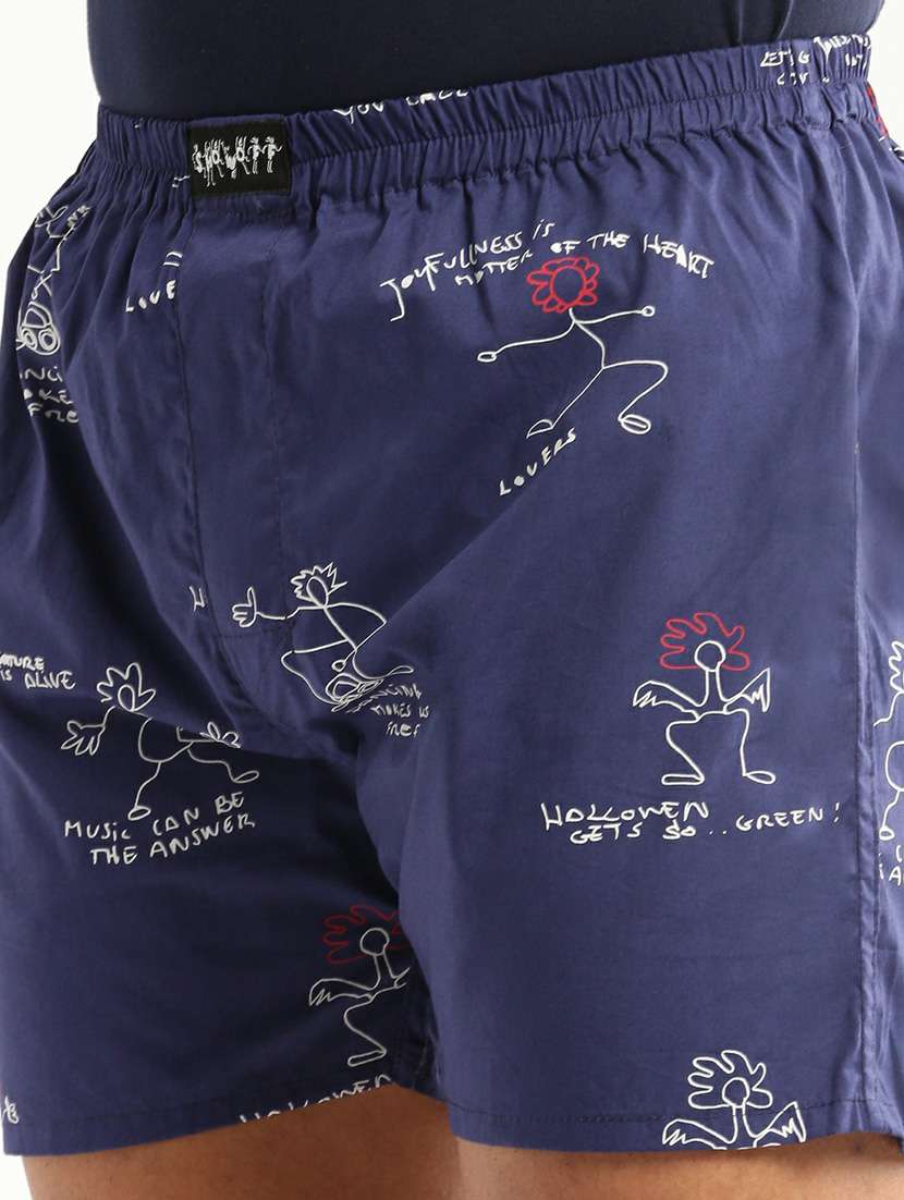 blue quirky print cotton blend boxer - 20597932 -  Standard Image - 5