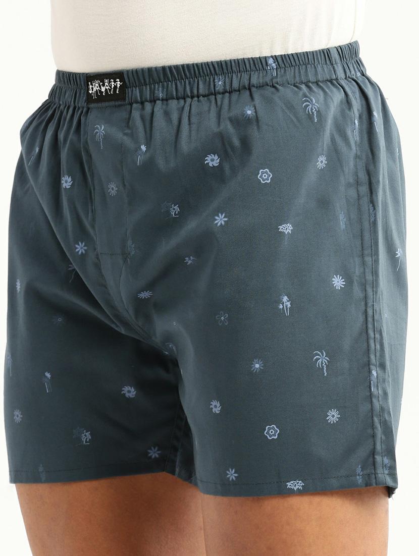dark blue micro printed cotton blend boxer - 20597936 - Standard Image - 5