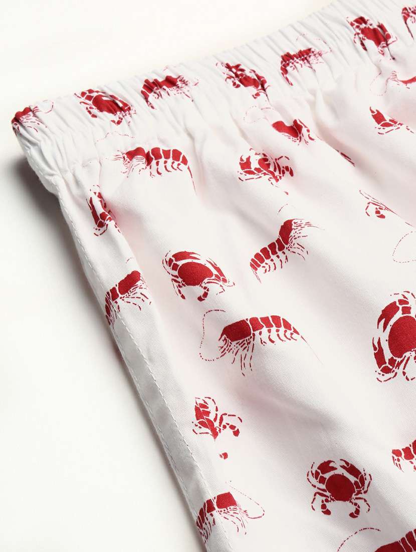 white all over printed cotton blend boxer - 20597937 -  Standard Image - 8