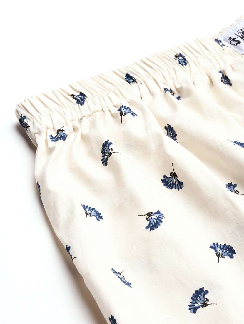 beige floral motif printed cotton blend boxer - 20597938 -  Standard Image - 8