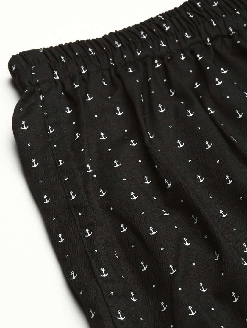 black all over printed cotton blend boxer - 20597942 -  Standard Image - 8