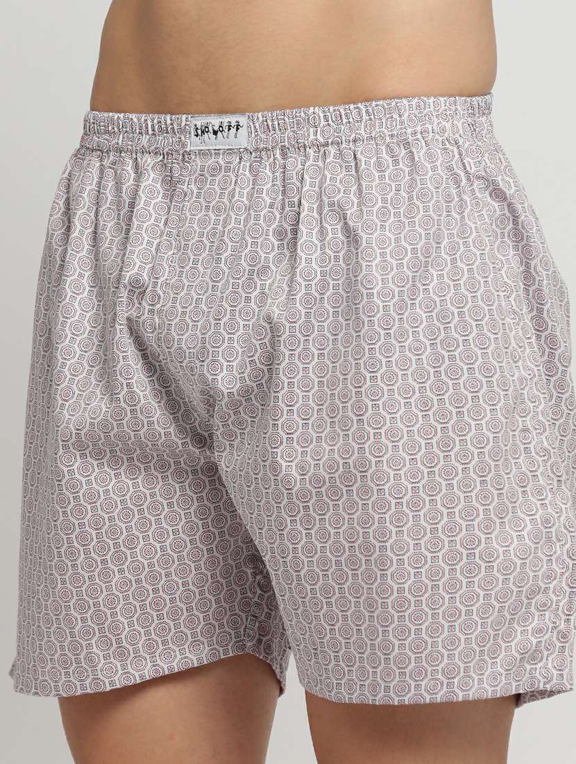white all over printed cotton blend boxer - 20597945 -  Standard Image - 5
