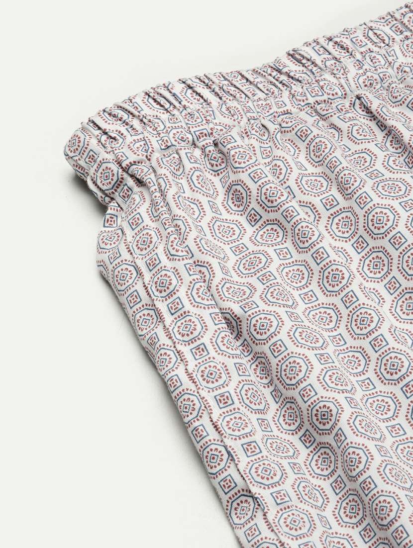 white all over printed cotton blend boxer - 20597945 -  Standard Image - 8