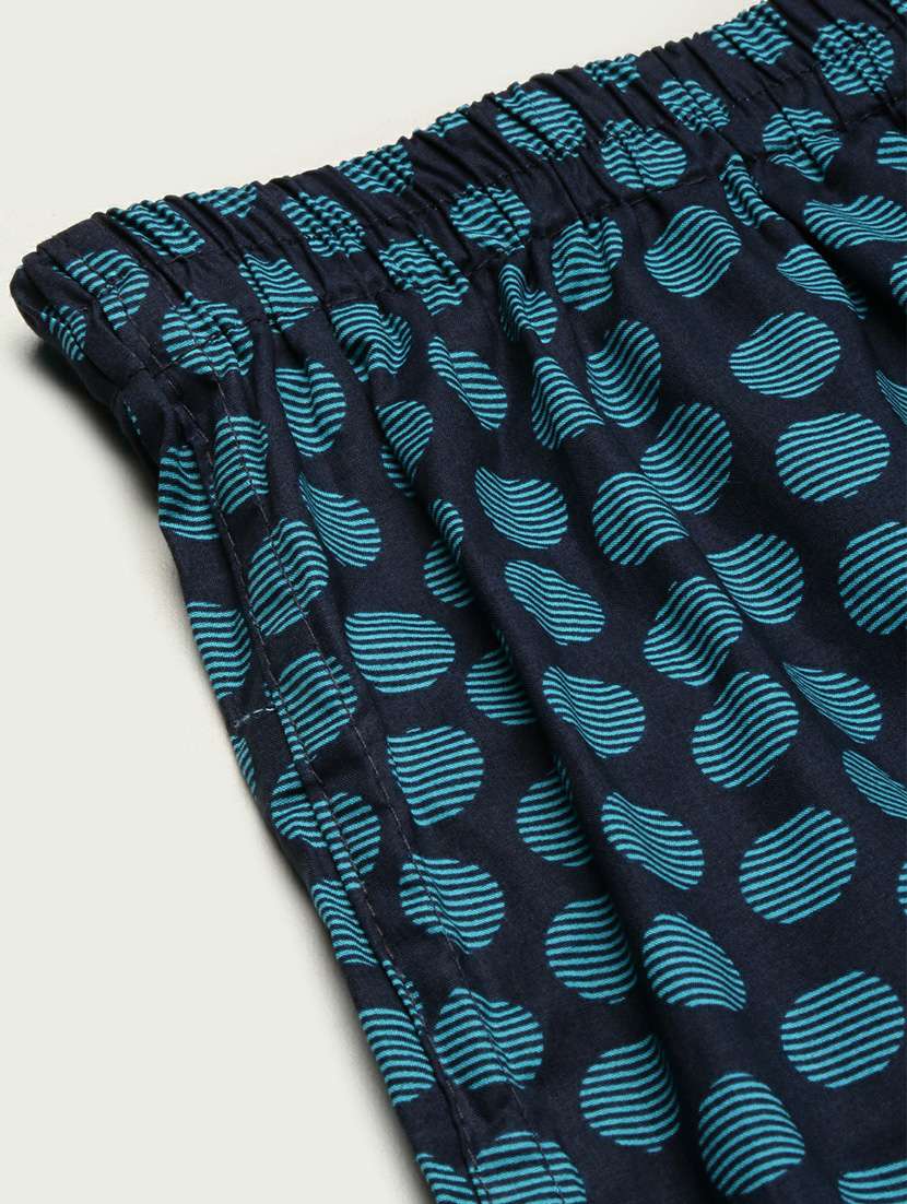 navy blue all over printed cotton blend boxer - 20597946 -  Standard Image - 8
