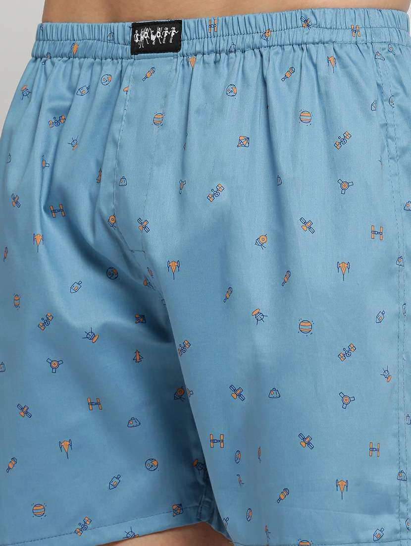 light blue micro prints cotton blend boxer - 20597948 - Standard Image - 5