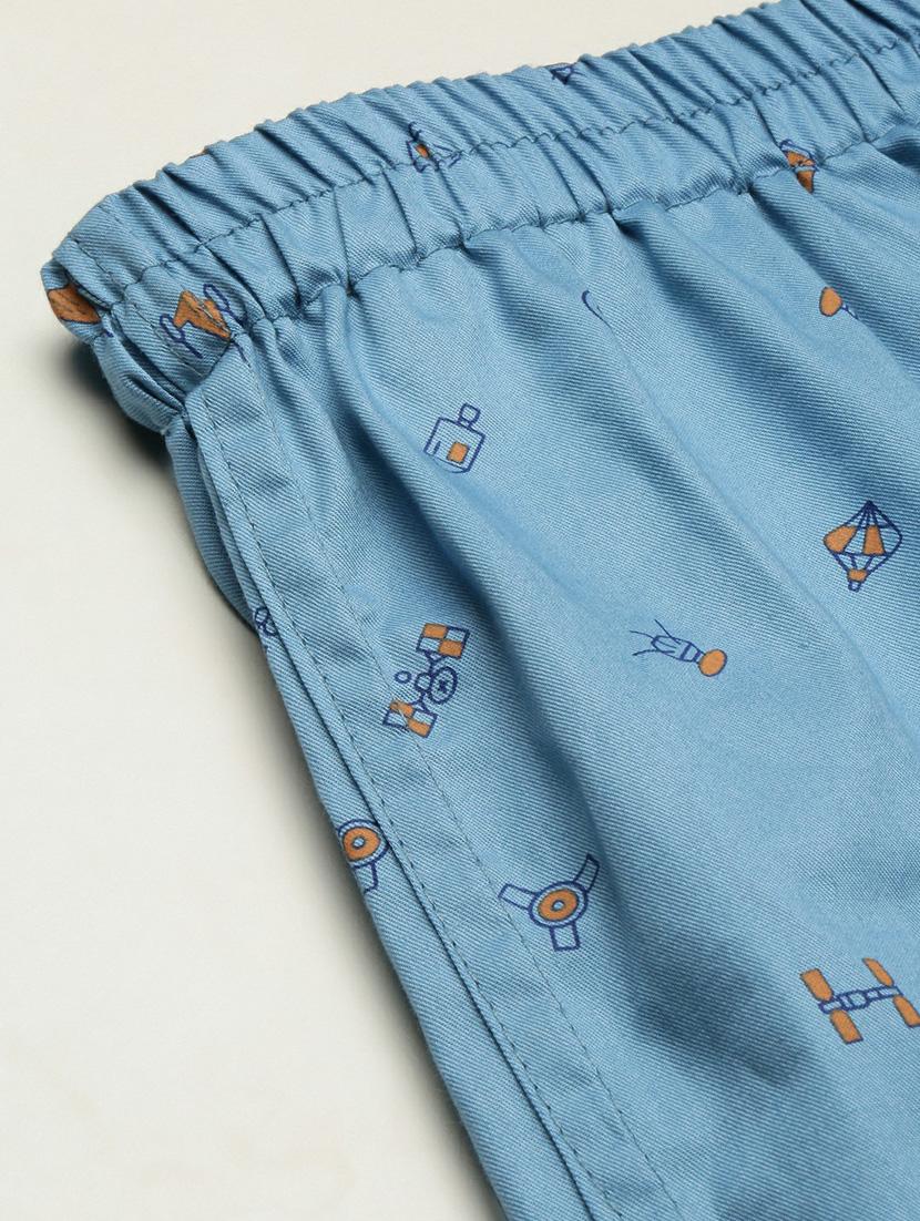 light blue micro prints cotton blend boxer - 20597948 - Standard Image - 8