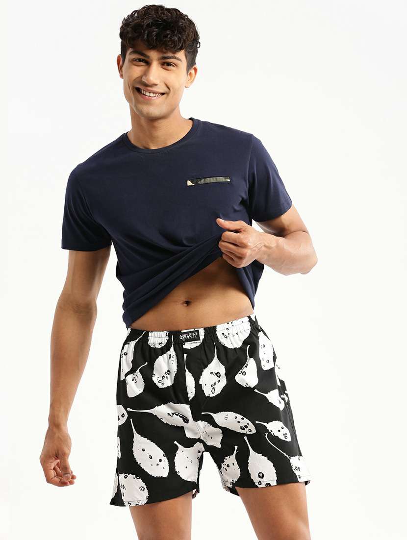 black printed cotton blend boxer - 20597953 -  Standard Image - 3