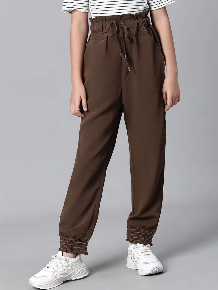 girls solid jogger trouser - 20598265 -  Zoom Image - 0