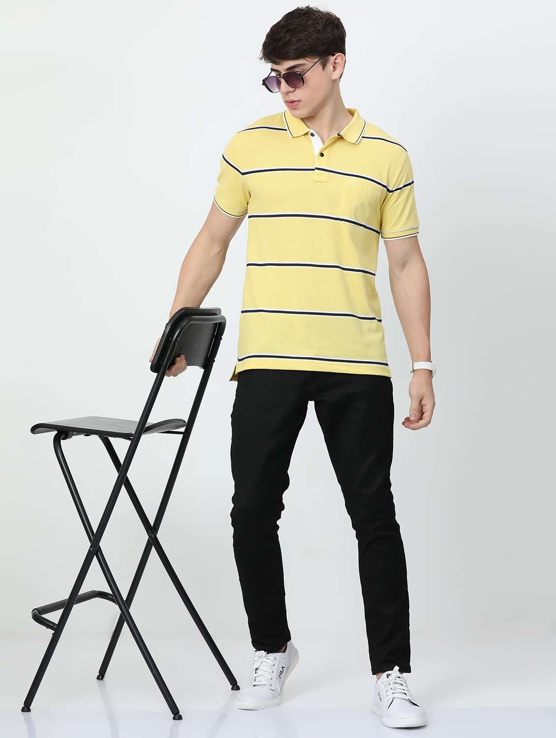 men striped cotton polo t-shirt - 20598380 -  Standard Image - 3