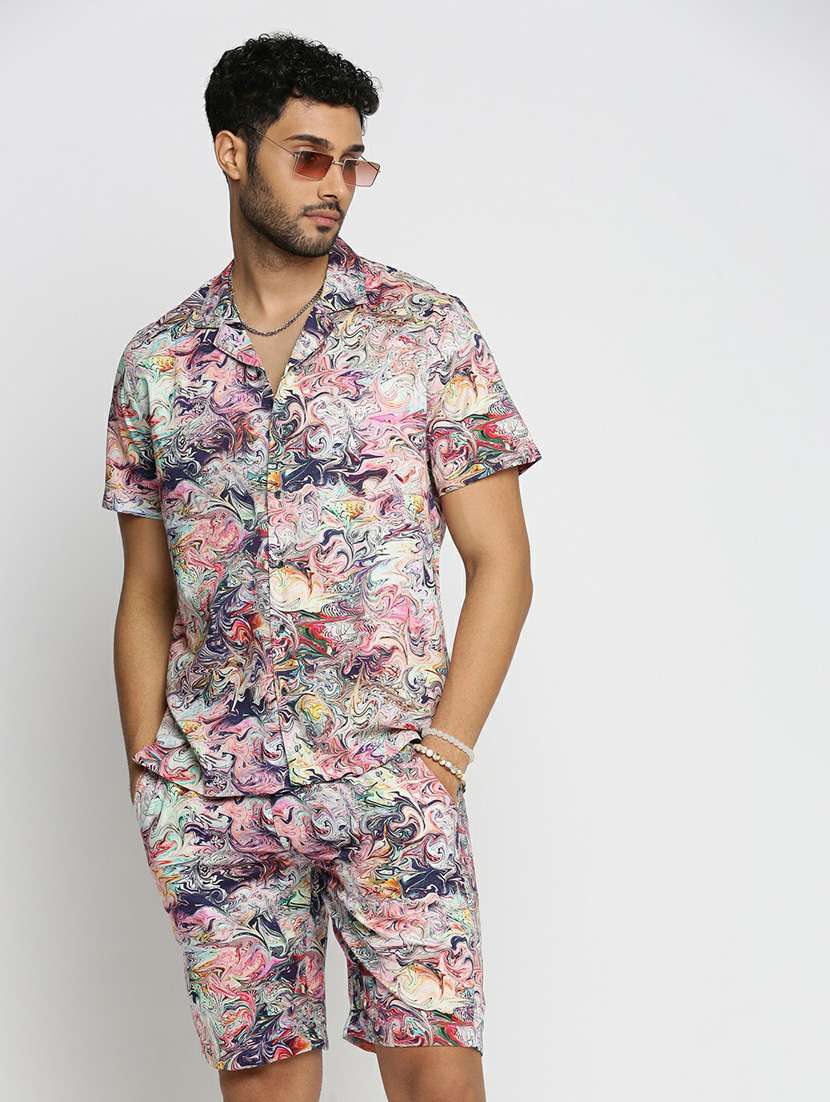 multi colored cotton blend coord set - 20598494 -  Standard Image - 3