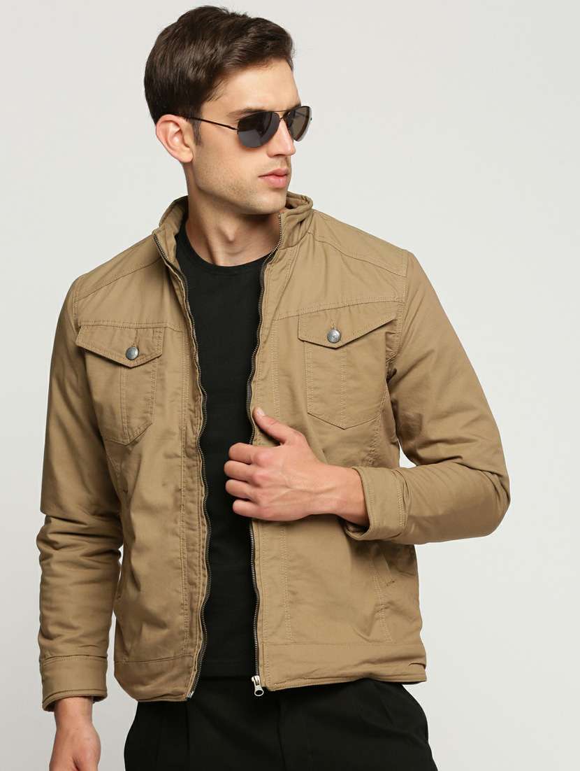 brown cotton bomber jacket - 20598505 - Standard Image - 3