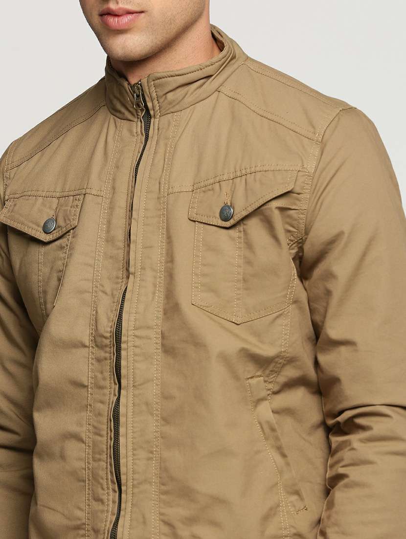 brown cotton bomber jacket - 20598505 - Standard Image - 5