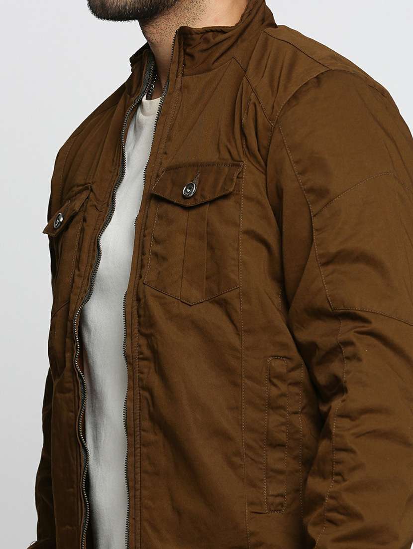 brown cotton bomber jacket - 20598506 - Standard Image - 5