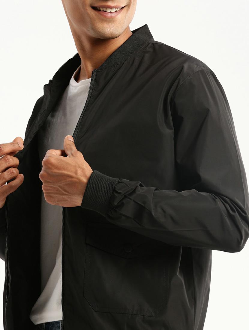 black nylon bomber jacket - 20598515 - Standard Image - 5