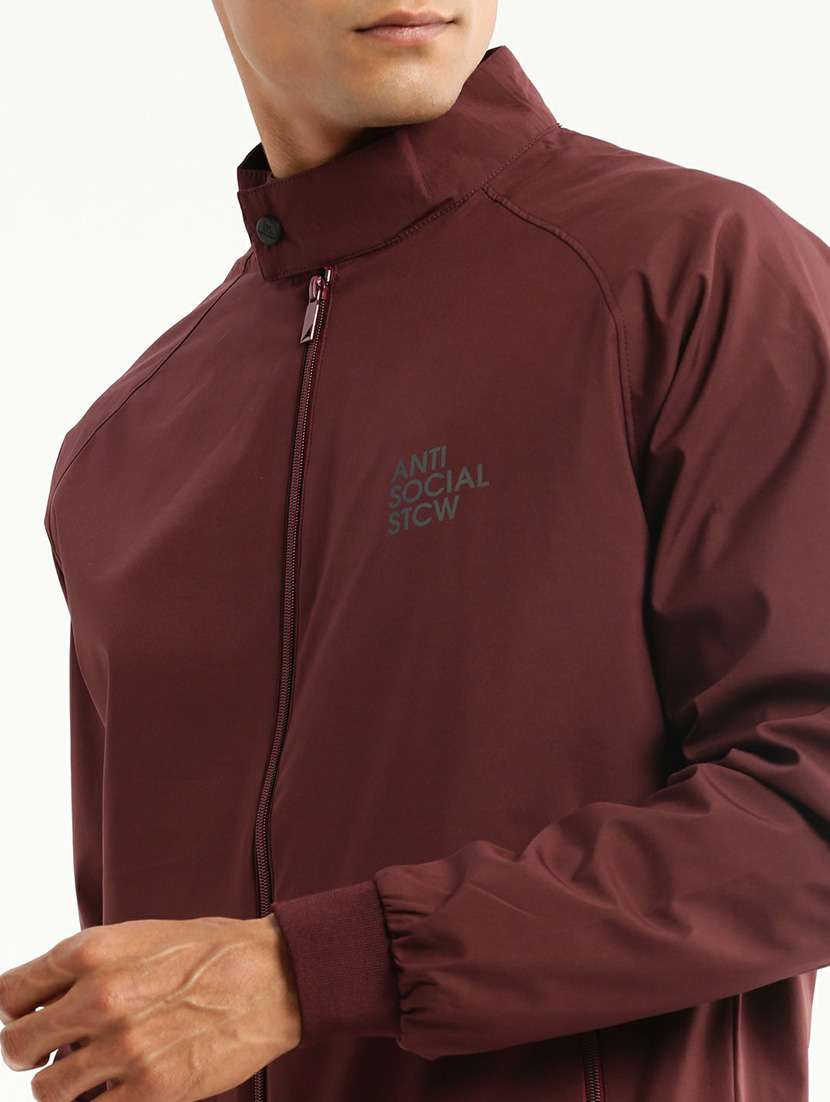 maroon nylon bomber jacket - 20598516 -  Standard Image - 5
