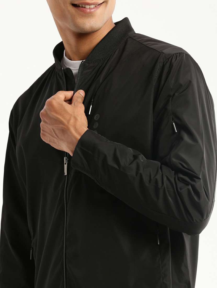 black nylon bomber jacket - 20598517 -  Standard Image - 5