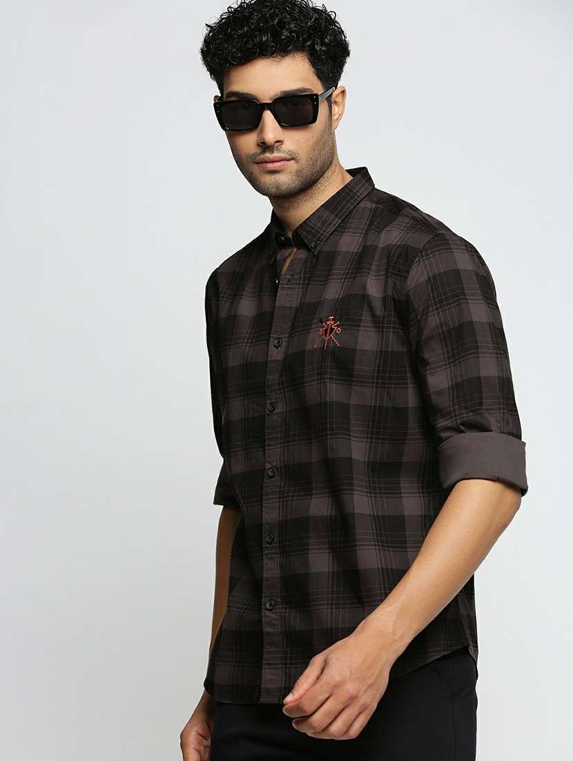 grey cotton blend casual shirt - 20598606 -  Standard Image - 3