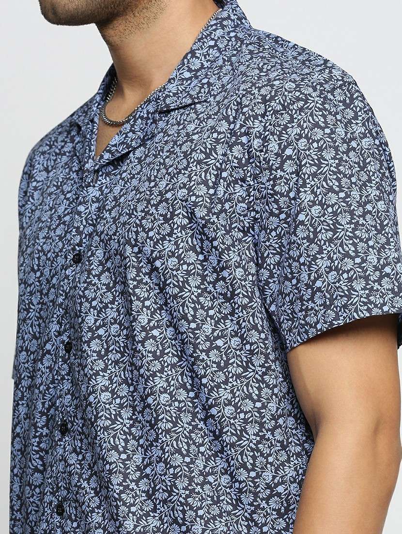 blue cotton blend casual shirt - 20598618 -  Standard Image - 5