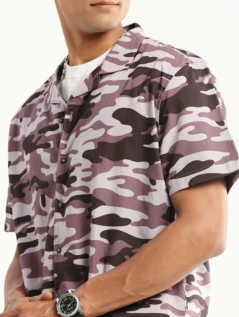 lavender cotton blend casual shirt - 20598621 - Standard Image - 5