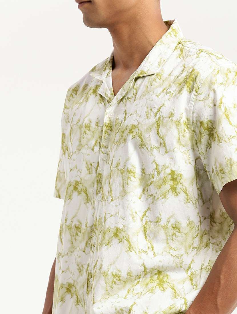 white cotton blend casual shirt - 20598633 -  Standard Image - 5