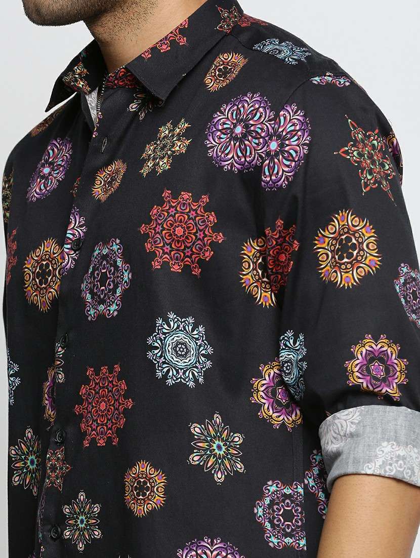 black cotton blend casual shirt - 20598659 - Standard Image - 5