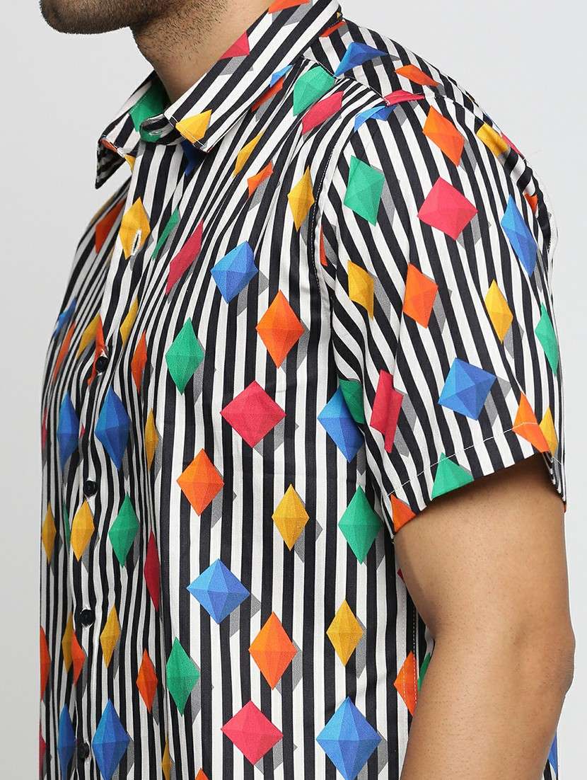 multi colored cotton blend casual shirt - 20598686 -  Standard Image - 5