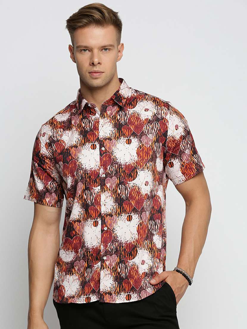 multicolored cotton blend casual shirt