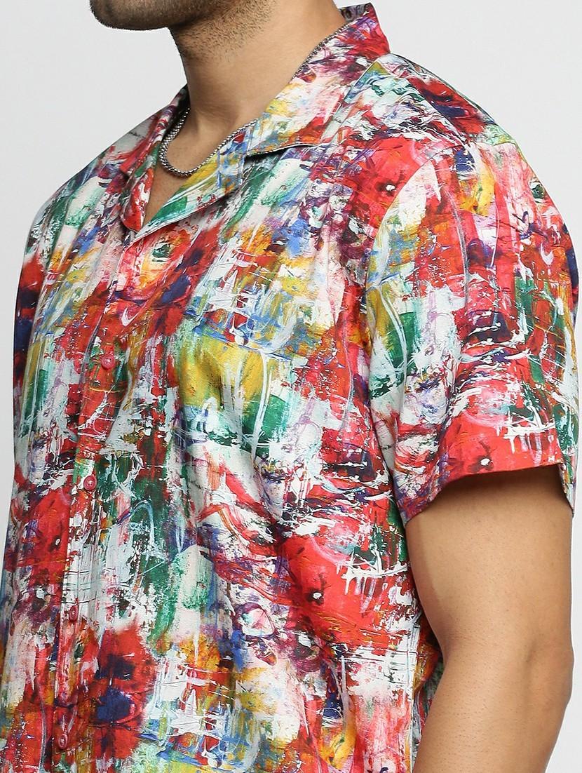coral cotton blend casual shirt - 20598700 - Standard Image - 5