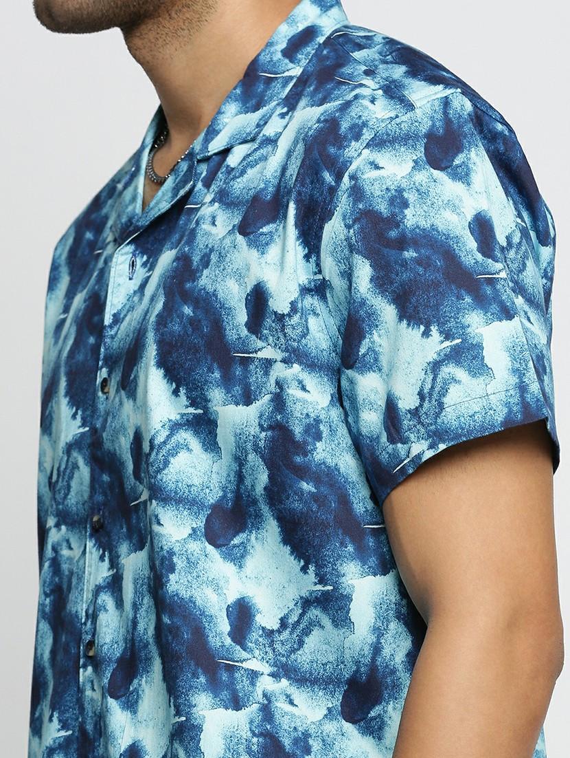 teal cotton blend casual shirt - 20598705 - Standard Image - 5