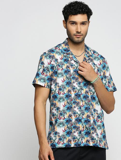 blue cotton blend casual shirt - 20598707 -  Standard Image - 0