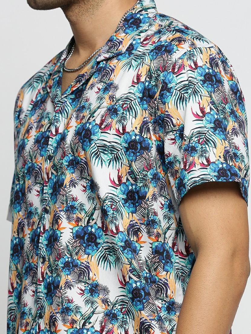 blue cotton blend casual shirt - 20598707 - Standard Image - 5