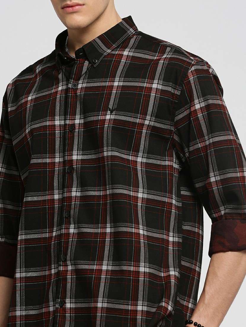 black cotton blend casual shirt - 20598733 -  Standard Image - 5