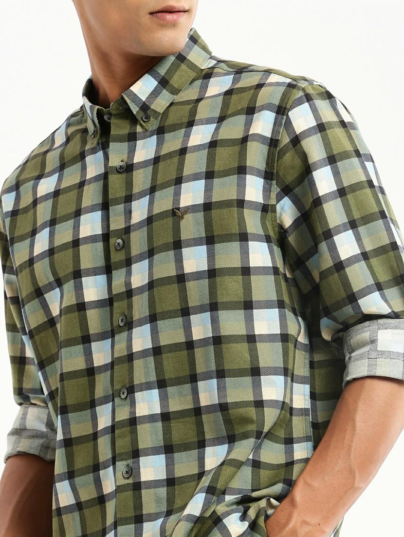 green cotton blend casual shirt - 20598734 - Standard Image - 5