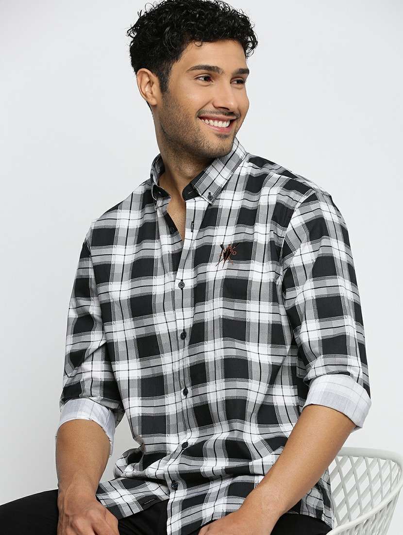 black cotton blend casual shirt - 20598744 - Standard Image - 3