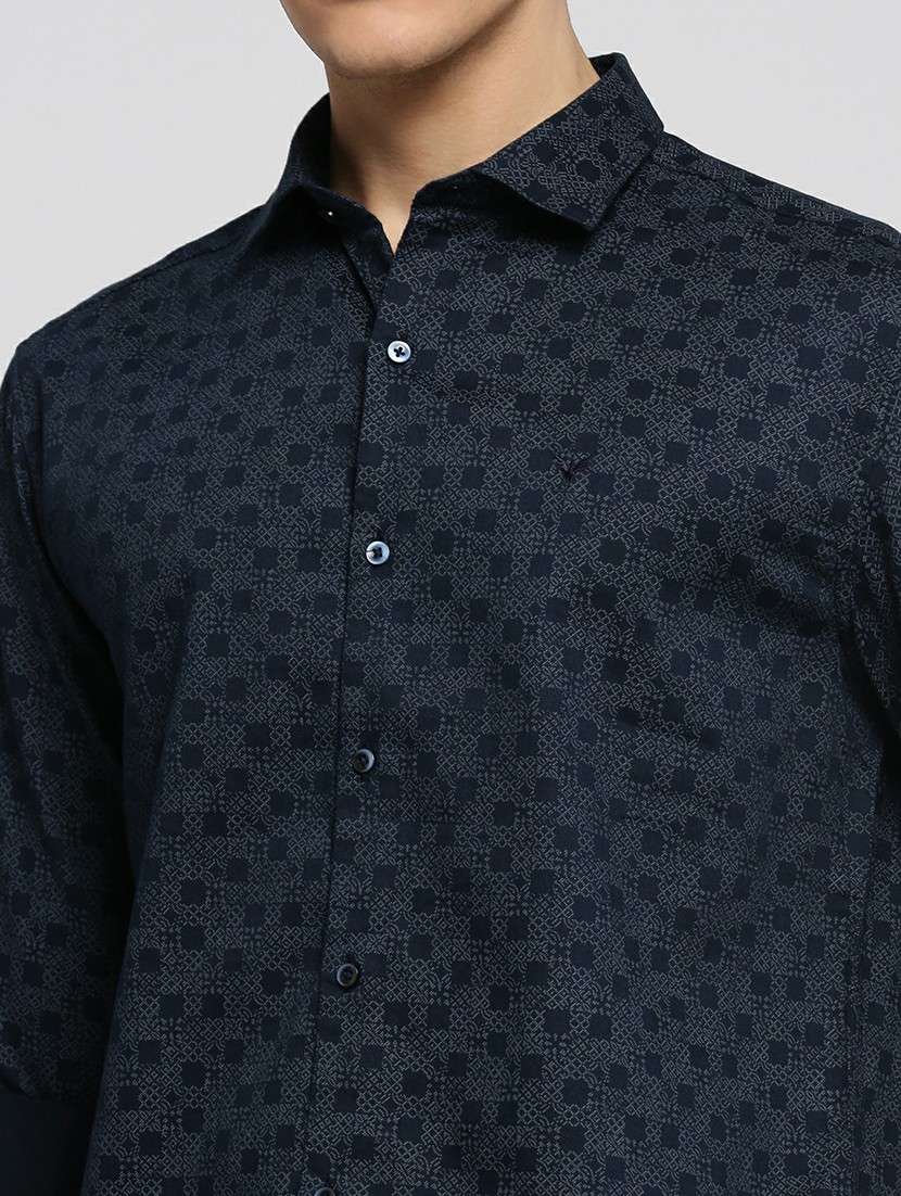 navy blue cotton blend casual shirt - 20598747 - Standard Image - 5