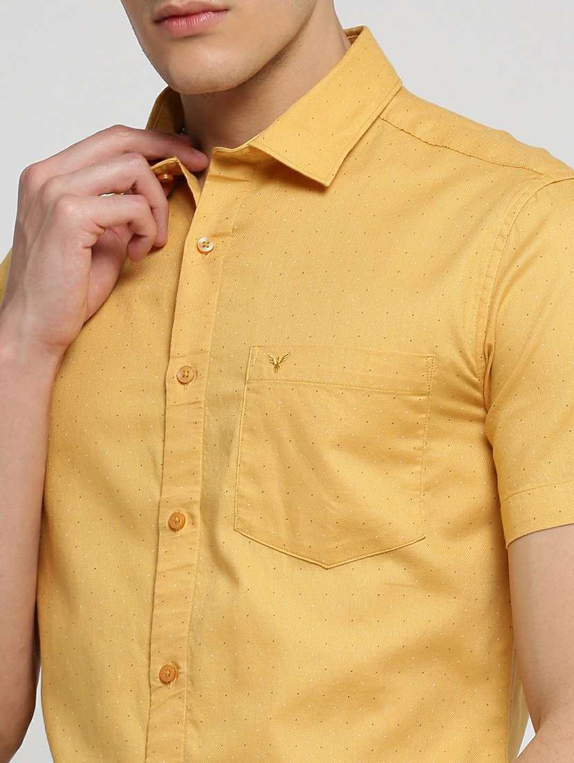 yellow cotton blend casual shirt - 20598758 - Standard Image - 5