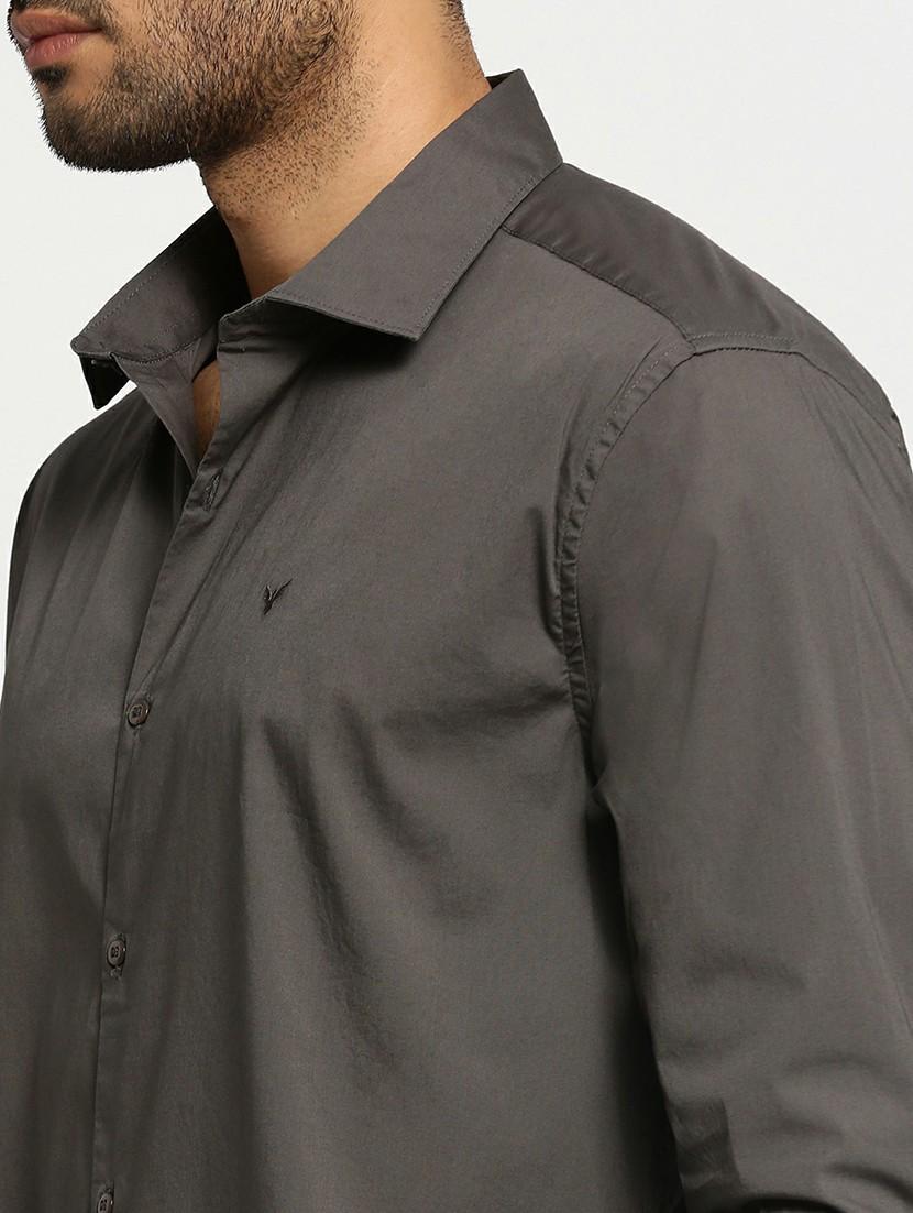 grey cotton blend casual shirt - 20598804 - Standard Image - 5