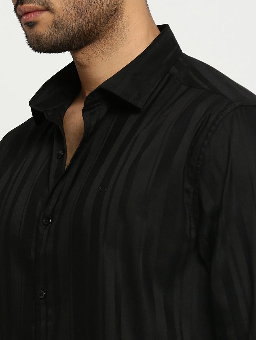 black cotton blend casual shirt - 20598805 - Standard Image - 5