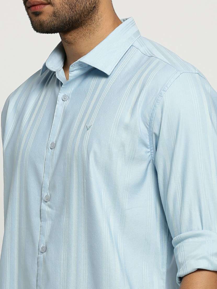 blue cotton blend casual shirt - 20598806 -  Standard Image - 5