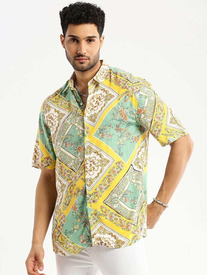 multi colored cotton blend casual shirt - 20598812 - Zoom Image - 0