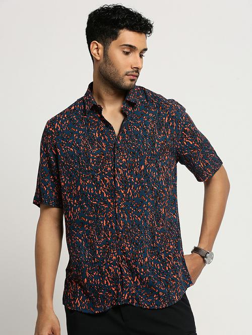 teal cotton blend casual shirt - 20598814 - Standard Image - 0